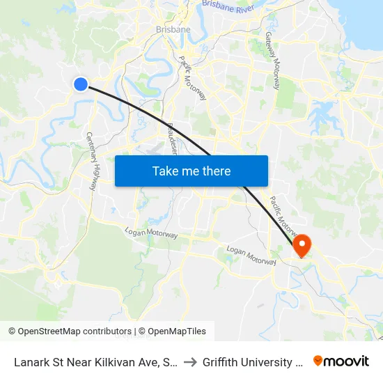 Lanark St Near Kilkivan Ave, Stop 39a to Griffith University Logan map