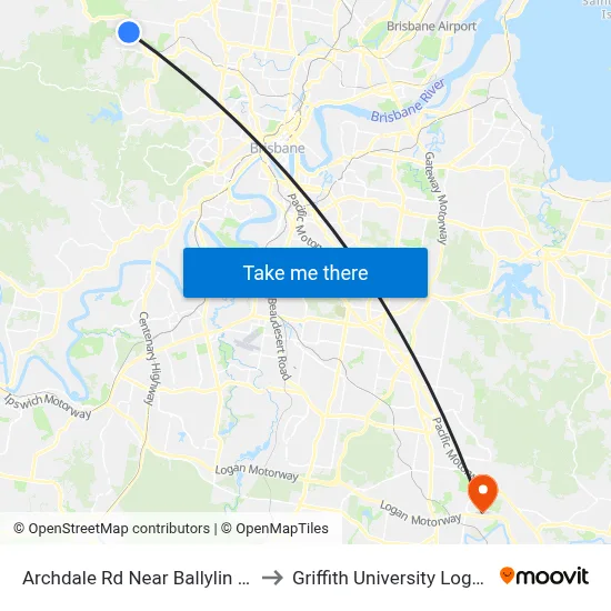 Archdale Rd Near Ballylin St to Griffith University Logan map