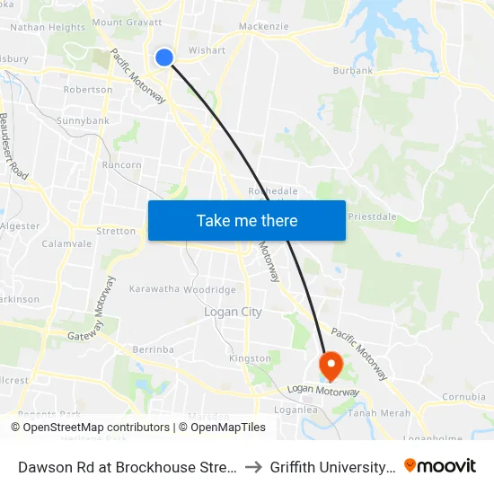 Dawson Rd at Brockhouse Street, Stop 77 to Griffith University Logan map