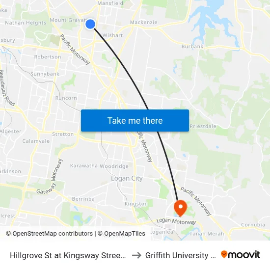 Hillgrove St at Kingsway Street, Stop 41 to Griffith University Logan map