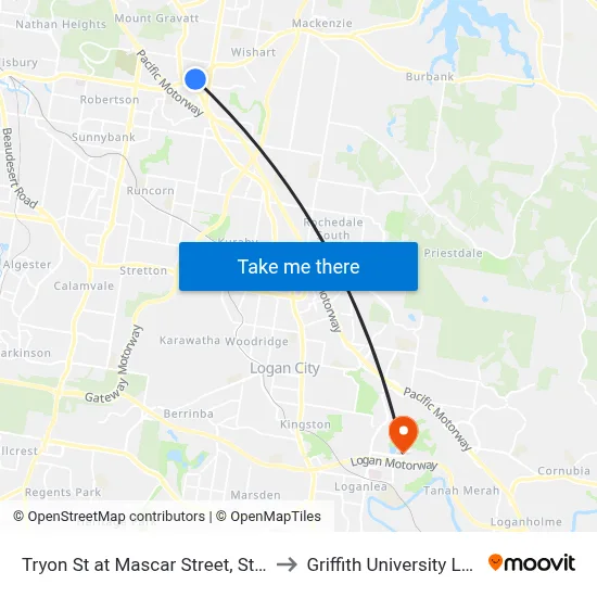 Tryon St at Mascar Street, Stop 81 to Griffith University Logan map