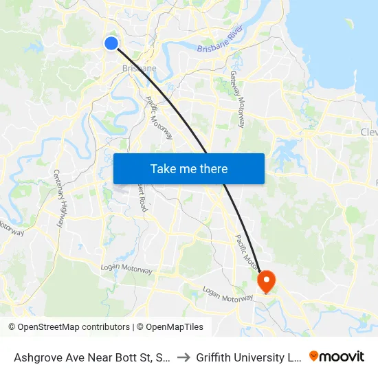 Ashgrove Ave Near Bott St, Stop 25 to Griffith University Logan map