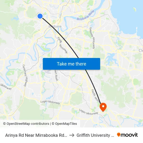 Arinya Rd Near Mirrabooka Rd, Stop 39 to Griffith University Logan map