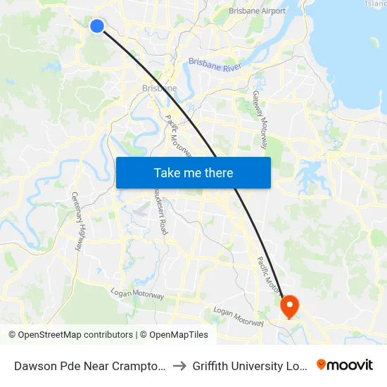 Dawson Pde Near Crampton St to Griffith University Logan map