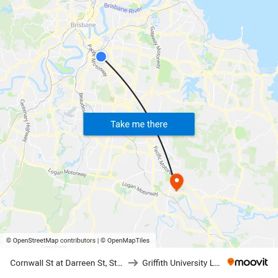 Cornwall St at Darreen St, Stop 19 to Griffith University Logan map