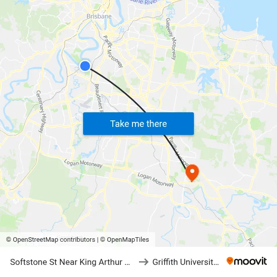 Softstone St Near King Arthur Tce, Stop 38 to Griffith University Logan map