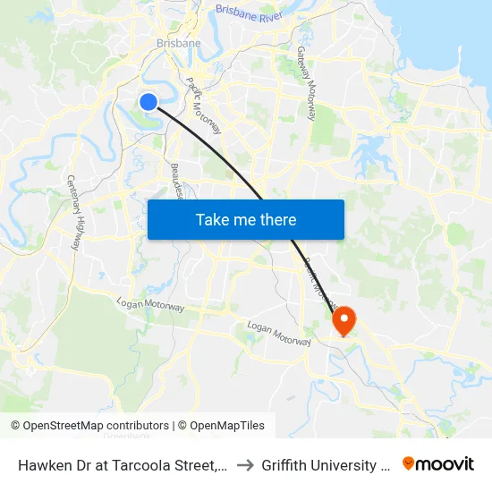 Hawken Dr at Tarcoola Street, Stop 27 to Griffith University Logan map