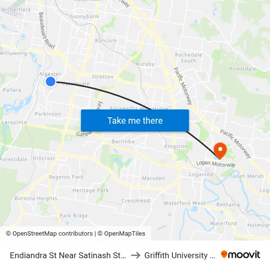 Endiandra St Near Satinash St, Stop 87 to Griffith University Logan map