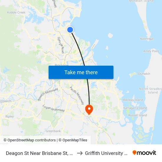 Deagon St Near Brisbane St, Stop 37 to Griffith University Logan map