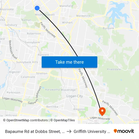 Bapaume Rd at Dobbs Street, Stop 63 to Griffith University Logan map