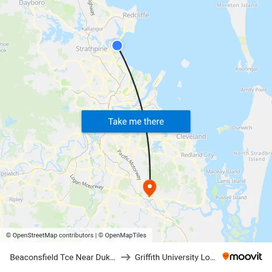 Beaconsfield Tce Near Duke St to Griffith University Logan map
