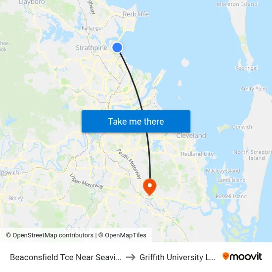 Beaconsfield Tce Near Seaview St to Griffith University Logan map