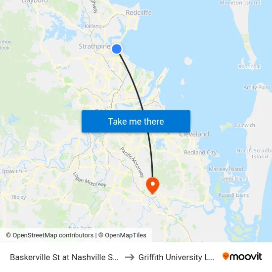 Baskerville St at Nashville School to Griffith University Logan map