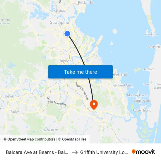Balcara Ave at Beams - Balcara to Griffith University Logan map