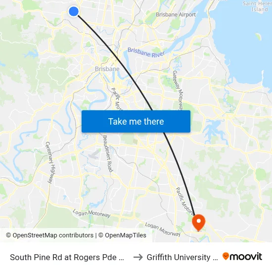 South Pine Rd at Rogers Pde W, Stop 44 to Griffith University Logan map