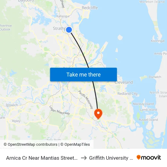 Arnica Cr Near Mantias Street, Stop 56 to Griffith University Logan map