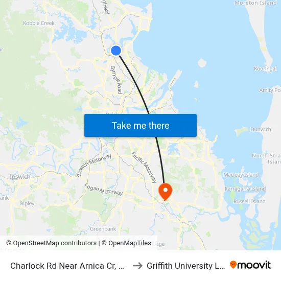 Charlock Rd Near Arnica Cr, Stop 55 to Griffith University Logan map