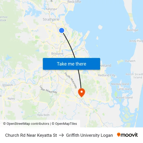 Church Rd Near Keyatta St to Griffith University Logan map