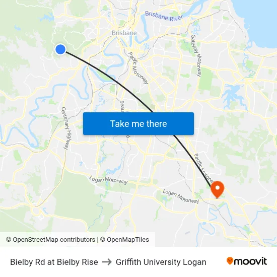 Bielby Rd at Bielby Rise to Griffith University Logan map
