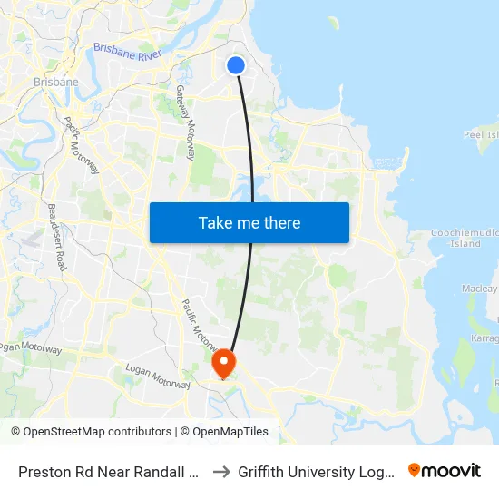 Preston Rd Near Randall Rd to Griffith University Logan map