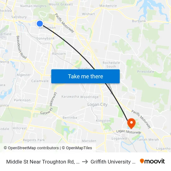 Middle St Near Troughton Rd, Stop 53 to Griffith University Logan map