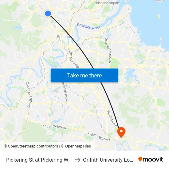 Pickering St at Pickering West to Griffith University Logan map