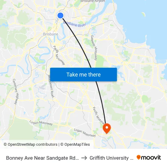 Bonney Ave Near Sandgate Rd, Stop 21 to Griffith University Logan map