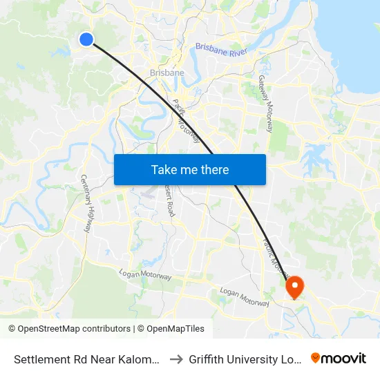 Settlement Rd Near Kaloma Rd to Griffith University Logan map