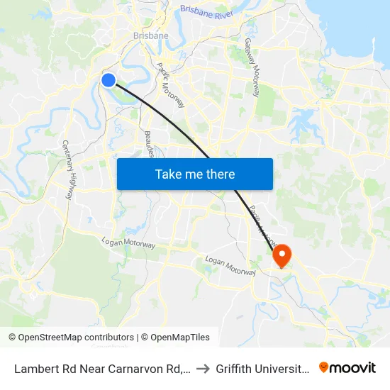 Lambert Rd Near Carnarvon Rd, Stop 36/27 to Griffith University Logan map