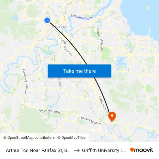 Arthur Tce Near Fairfax St, Stop 15 to Griffith University Logan map