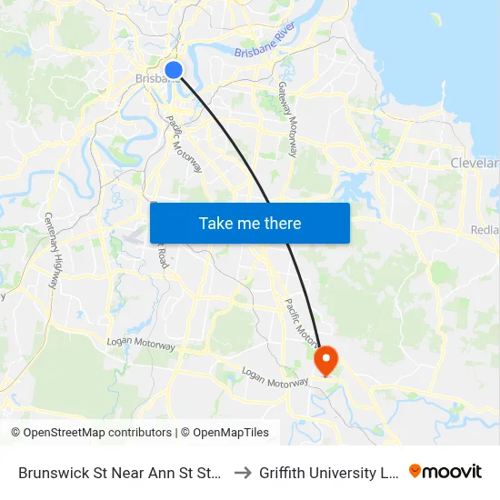 Brunswick St Near Ann St Stop 210 to Griffith University Logan map