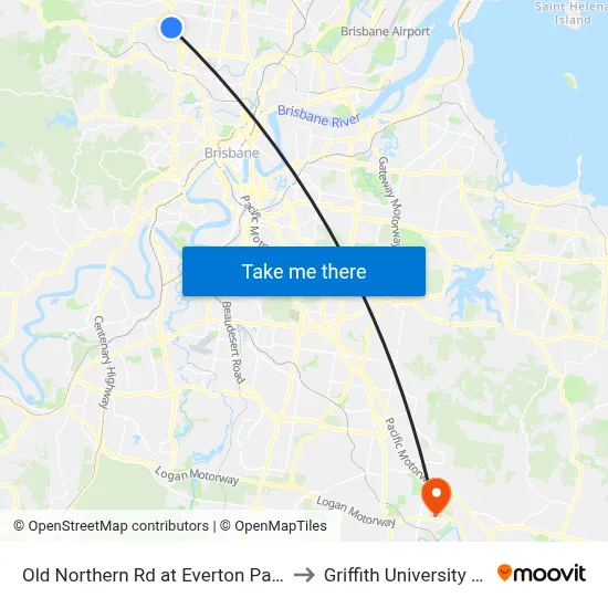 Old Northern Rd at Everton Park North to Griffith University Logan map