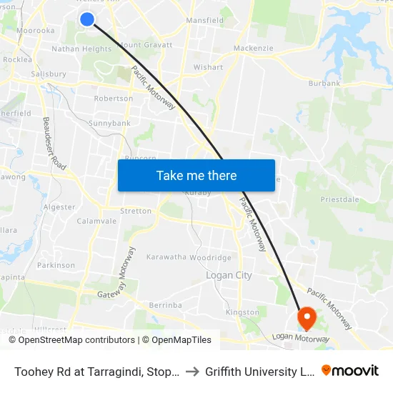 Toohey Rd at Tarragindi, Stop 44/48 to Griffith University Logan map