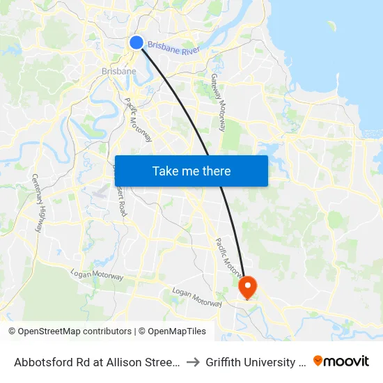 Abbotsford Rd at Allison Street Stop 16 to Griffith University Logan map