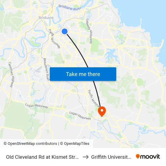 Old Cleveland Rd at Kismet Street, Stop 26 to Griffith University Logan map