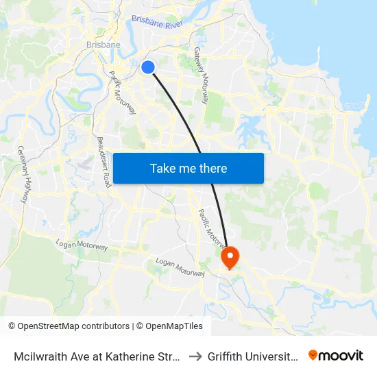 Mcilwraith Ave at Katherine Street, Stop 28 to Griffith University Logan map