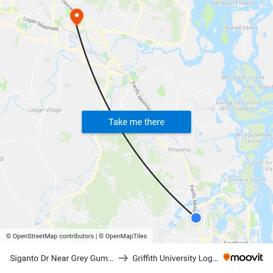 Siganto Dr Near Grey Gum St to Griffith University Logan map