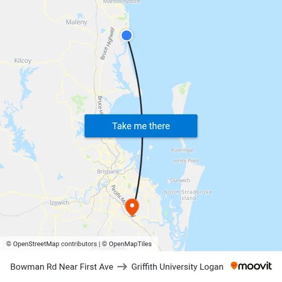 Bowman Rd Near First Ave to Griffith University Logan map