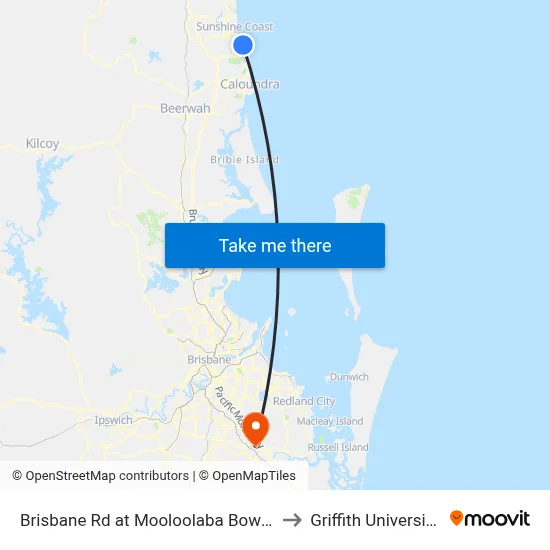 Brisbane Rd at Mooloolaba Bowls Club Closed to Griffith University Logan map