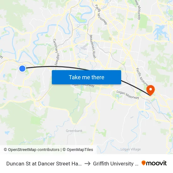 Duncan St at Dancer Street Hail 'N' Ride to Griffith University Logan map