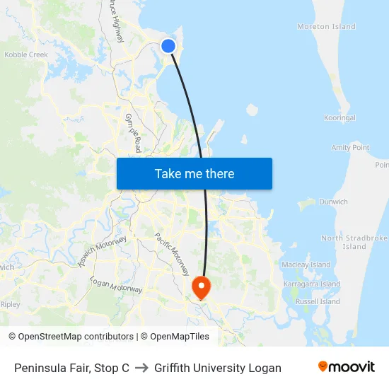 Peninsula Fair, Stop C to Griffith University Logan map