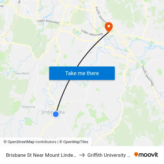 Brisbane St Near Mount Lindesay Hwy to Griffith University Logan map