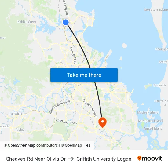Sheaves Rd Near Olivia Dr to Griffith University Logan map