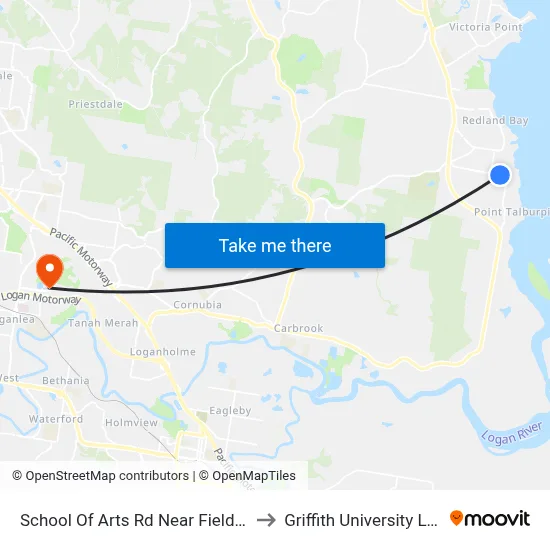 School Of Arts Rd Near Fielding Rd to Griffith University Logan map
