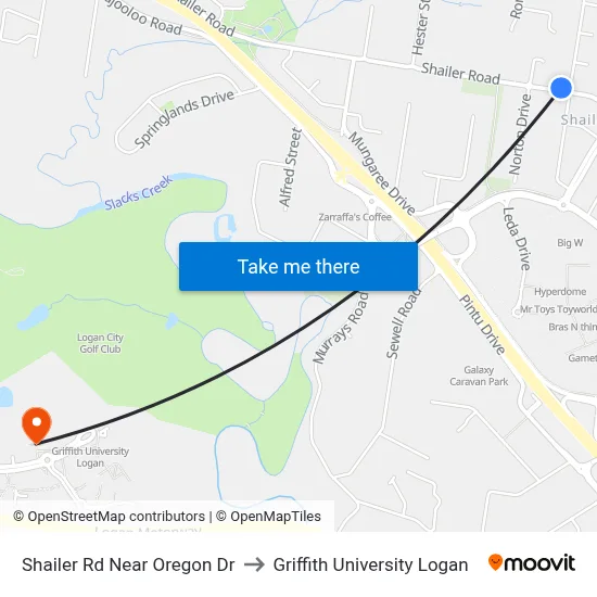 Shailer Rd Near Oregon Dr to Griffith University Logan map