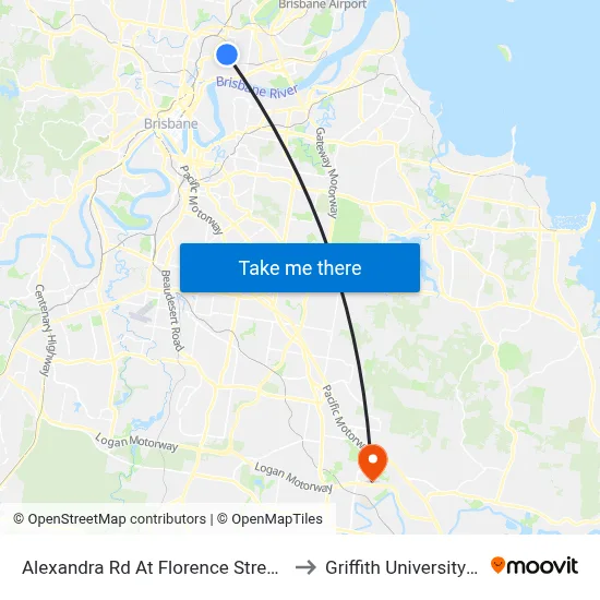 Alexandra Rd At Florence Street, Stop 29 to Griffith University Logan map