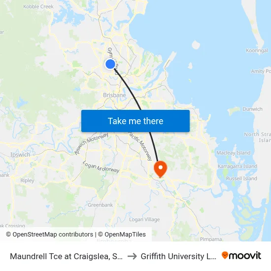 Maundrell Tce at Craigslea, Stop 44 to Griffith University Logan map