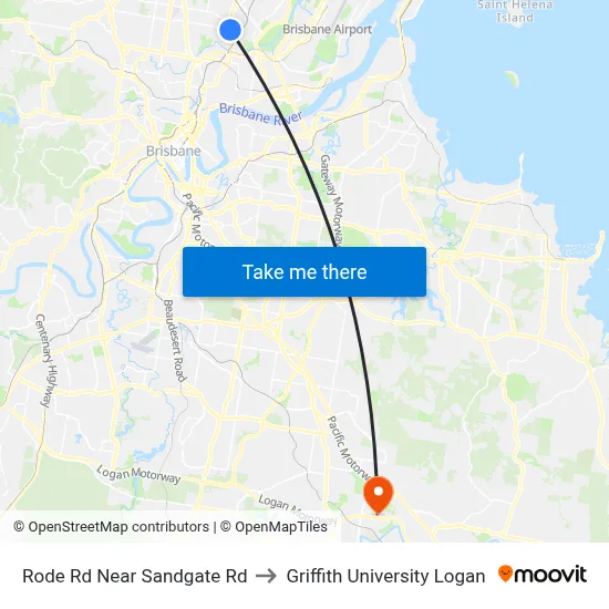 Rode Rd Near Sandgate Rd to Griffith University Logan map
