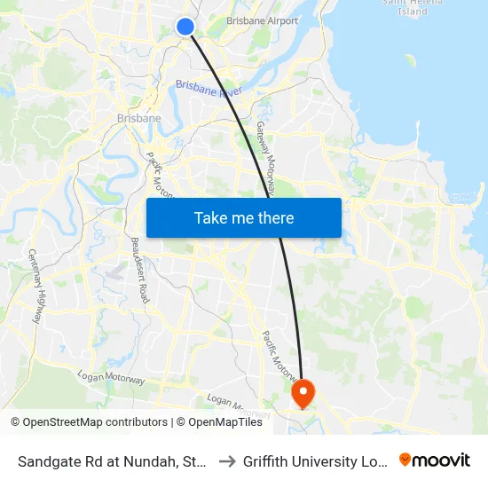 Sandgate Rd at Nundah, Stop 2 to Griffith University Logan map