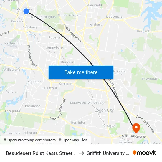 Beaudesert Rd at Keats Street, Stop 35 to Griffith University Logan map
